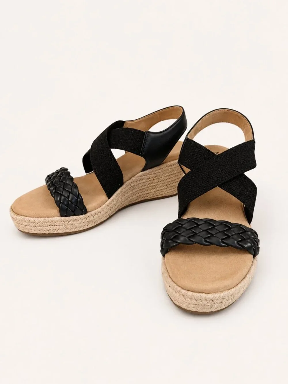 Sonoma Coraa Womens Wedge Sandals Black Strap Ortholite Eco Size 7.5 M